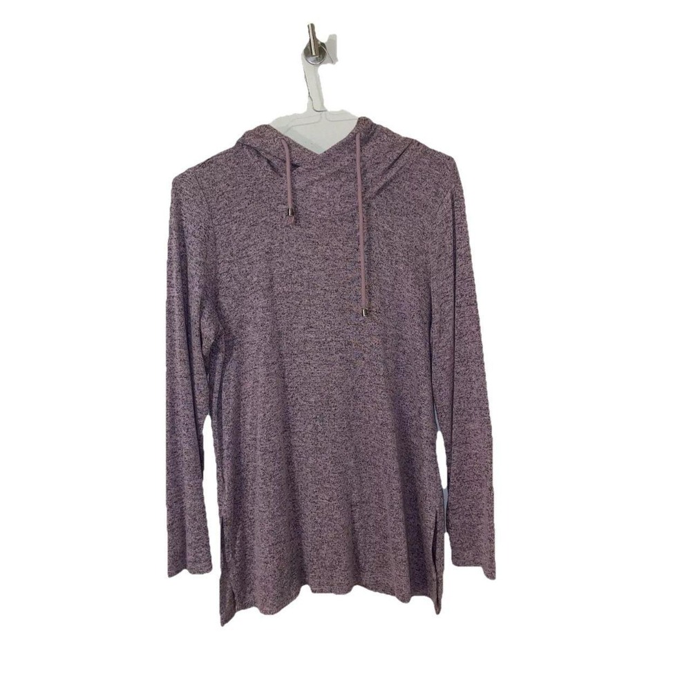 PREMISE Hoodie Women's Size Large Pink Blush Sweater Lightweight Knit